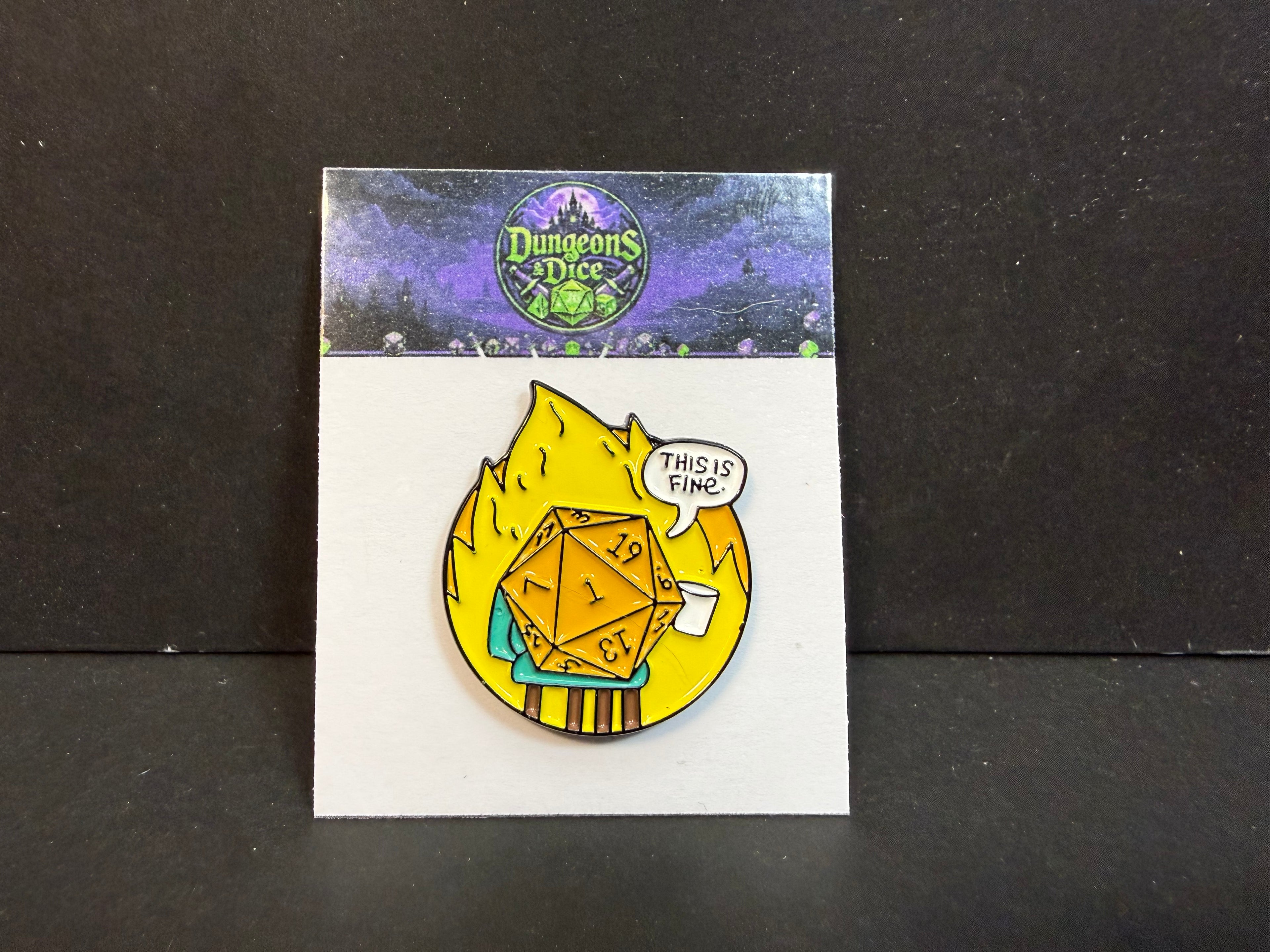 This Is Fine Pin Badge