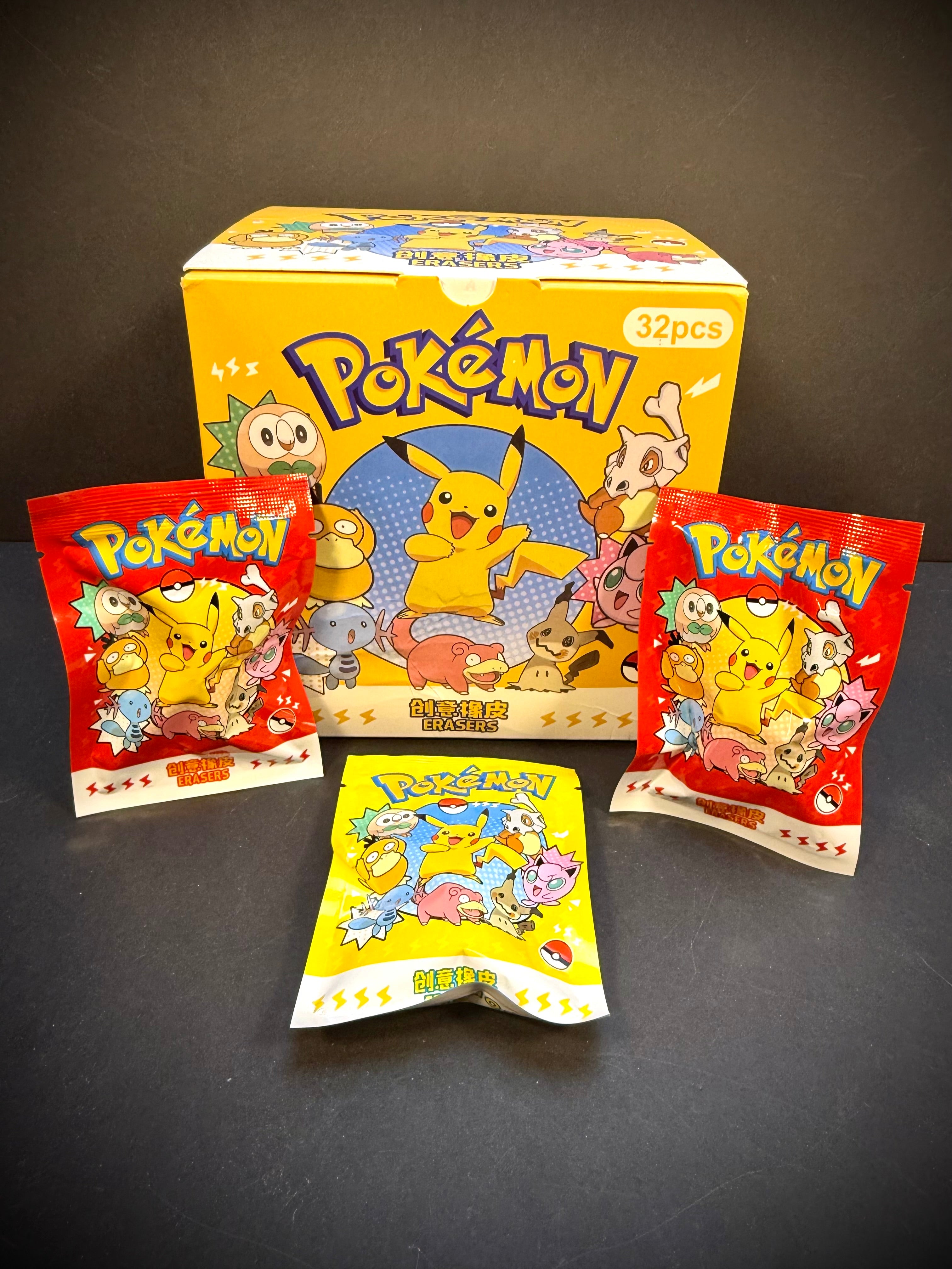 Pokémon Blind Bag Mini Erasers 3 Pack | Detach & Assemble