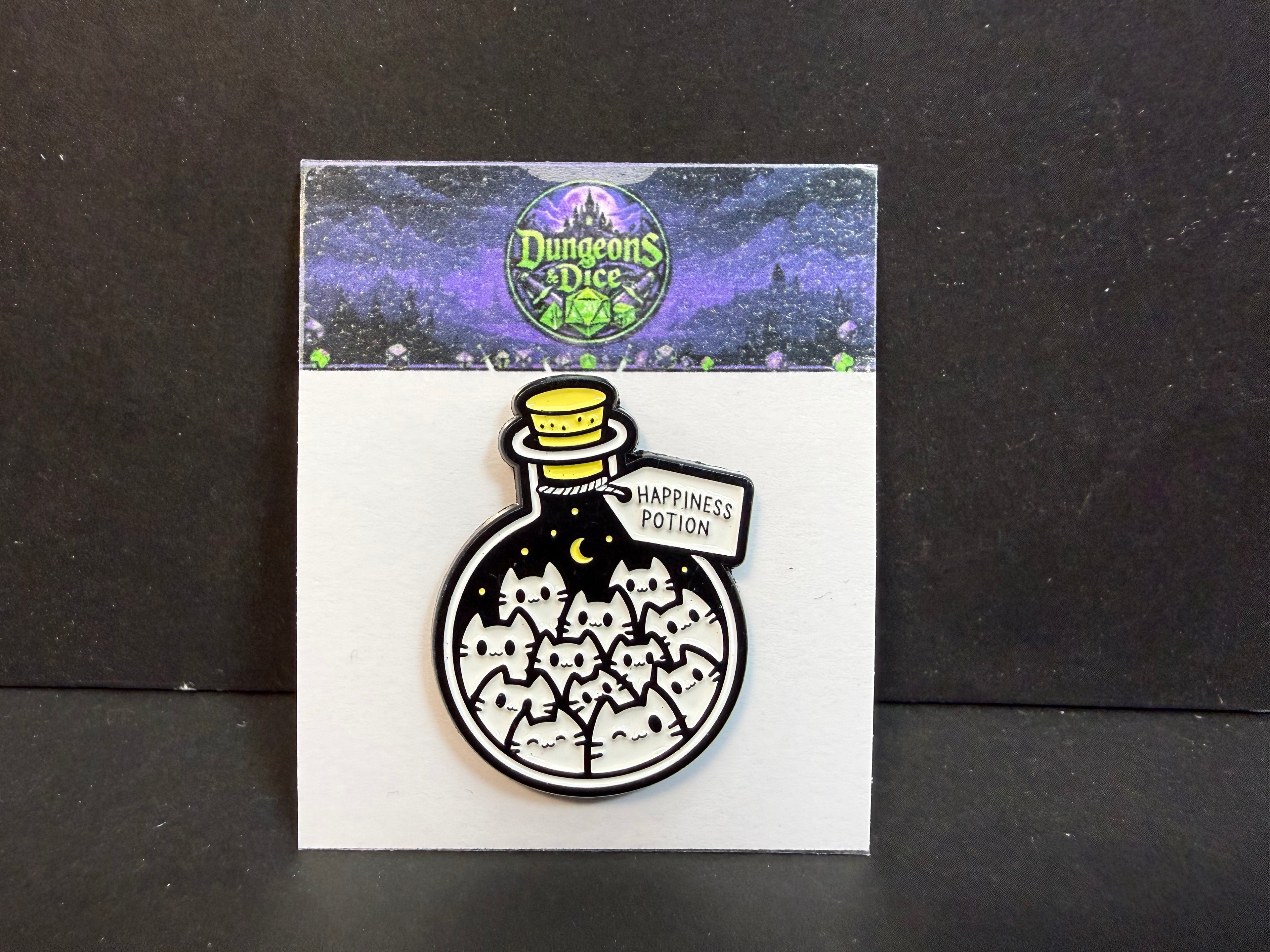 Cat Happiness Potion Pin Badge