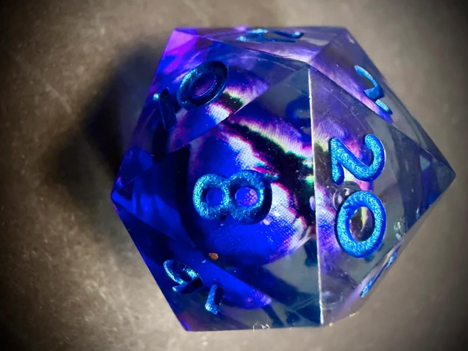 Purple Eye 20mm D20 Dice Life Counter Spindown