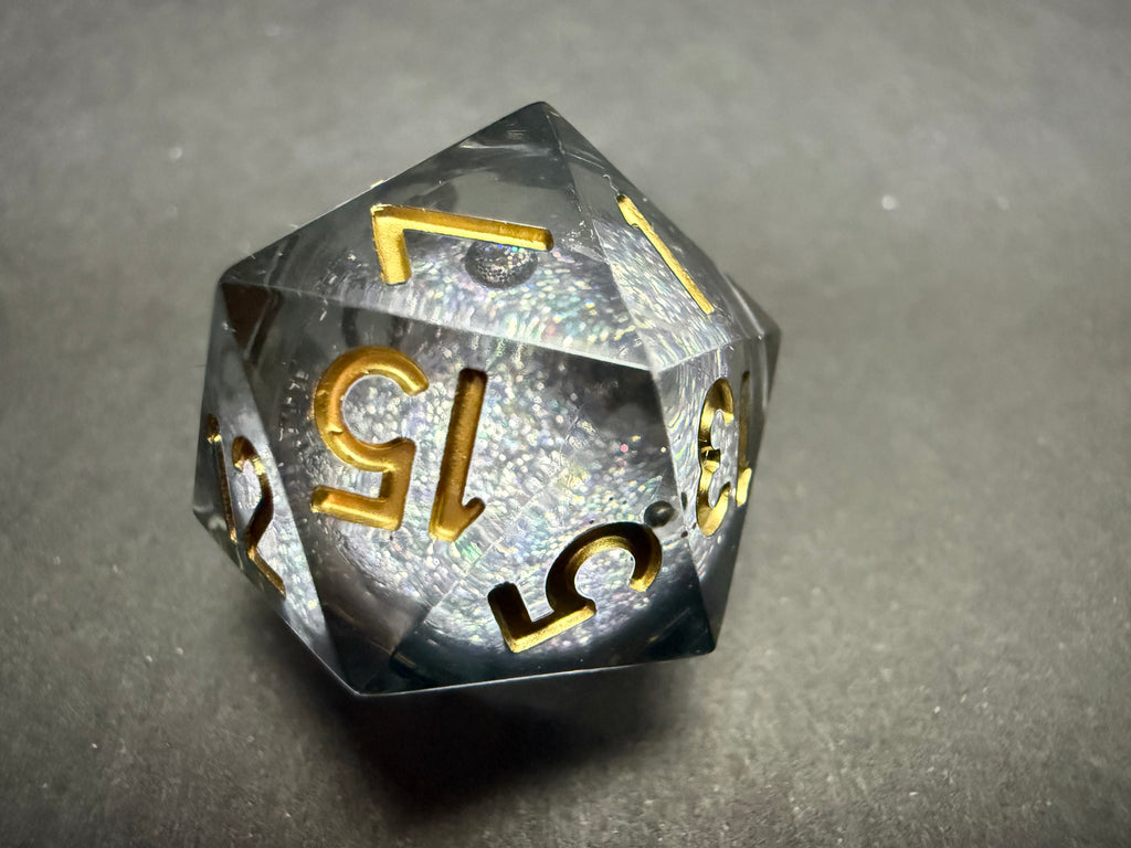 Fanroll Elixir Liquid Core D20 Dice: Midnight Black