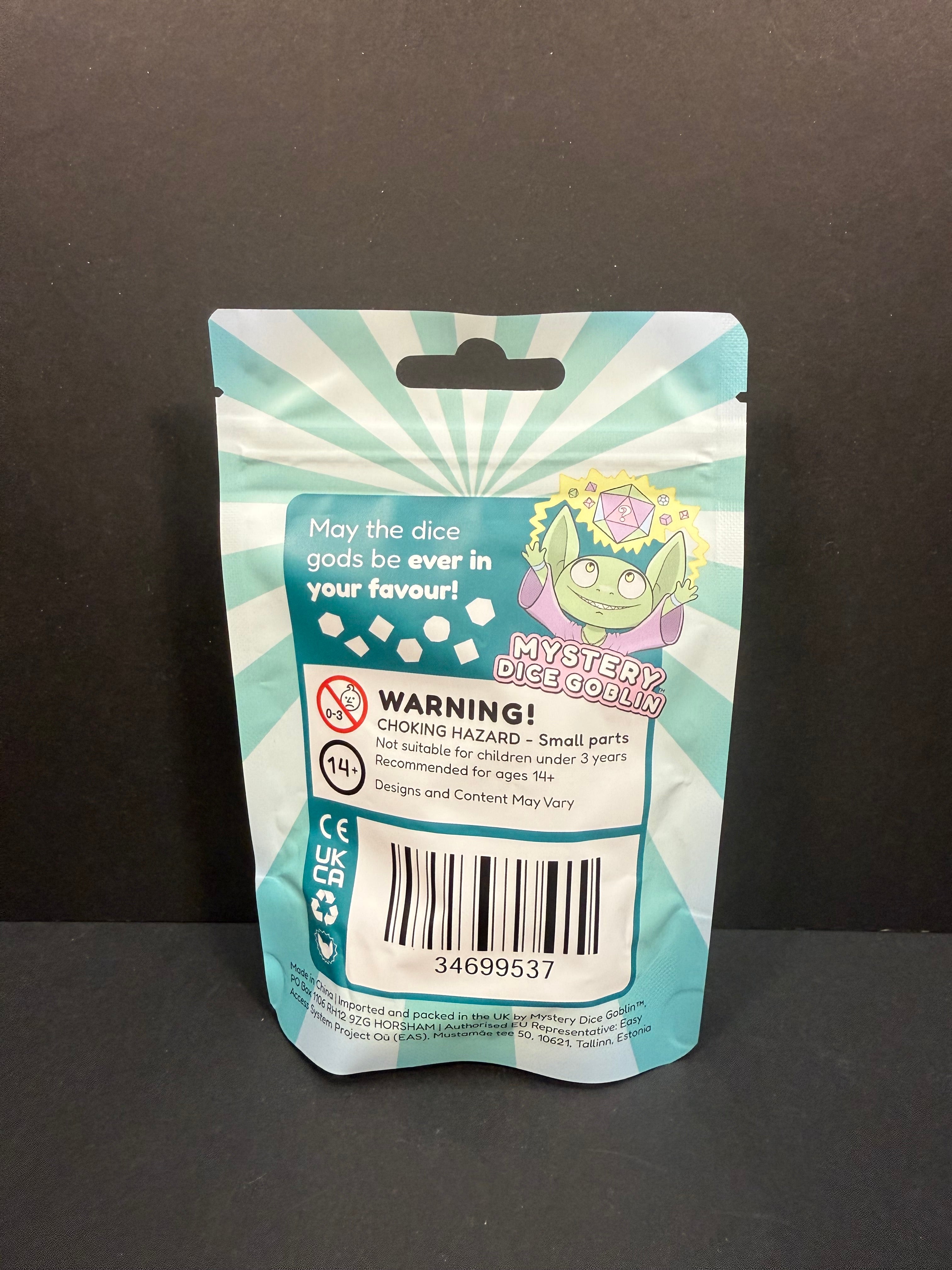 Mystery Goblin Dice & Brown Faux Leather Dice Bag Bundle