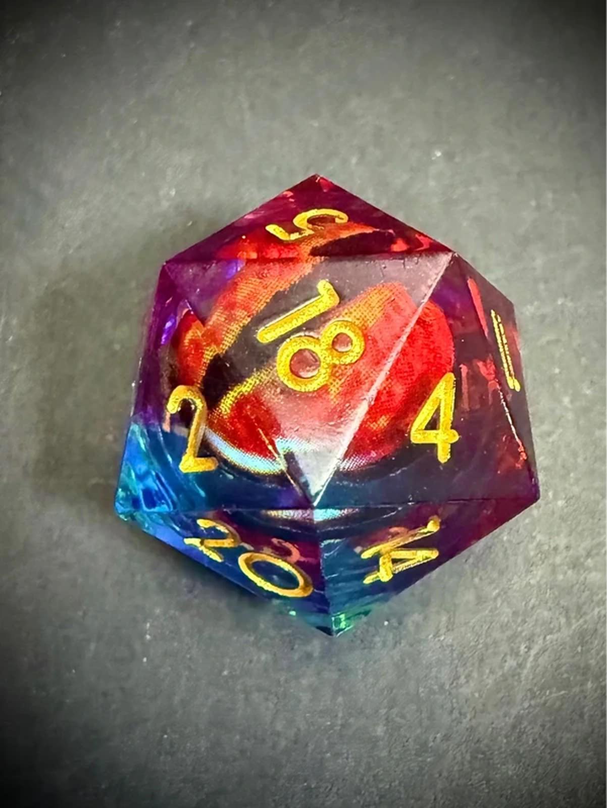 Red Eye 20mm D20 Dice Life Counter Spindown
