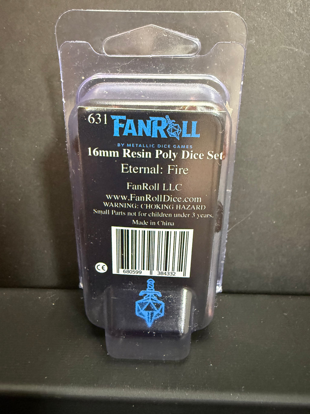 Fanroll 16mm Resin Poly Eternal: Glitter Fire Dice Set