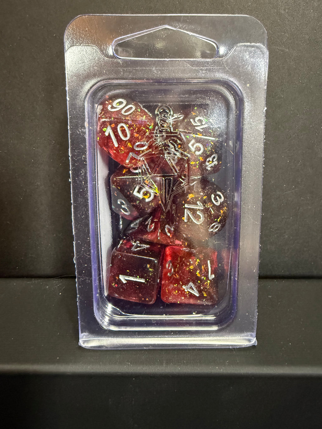 Fanroll 16mm Resin Poly Eternal: Glitter Fire Dice Set