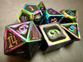 Black & Oilslick Solid Metal Dice Set 7PCS