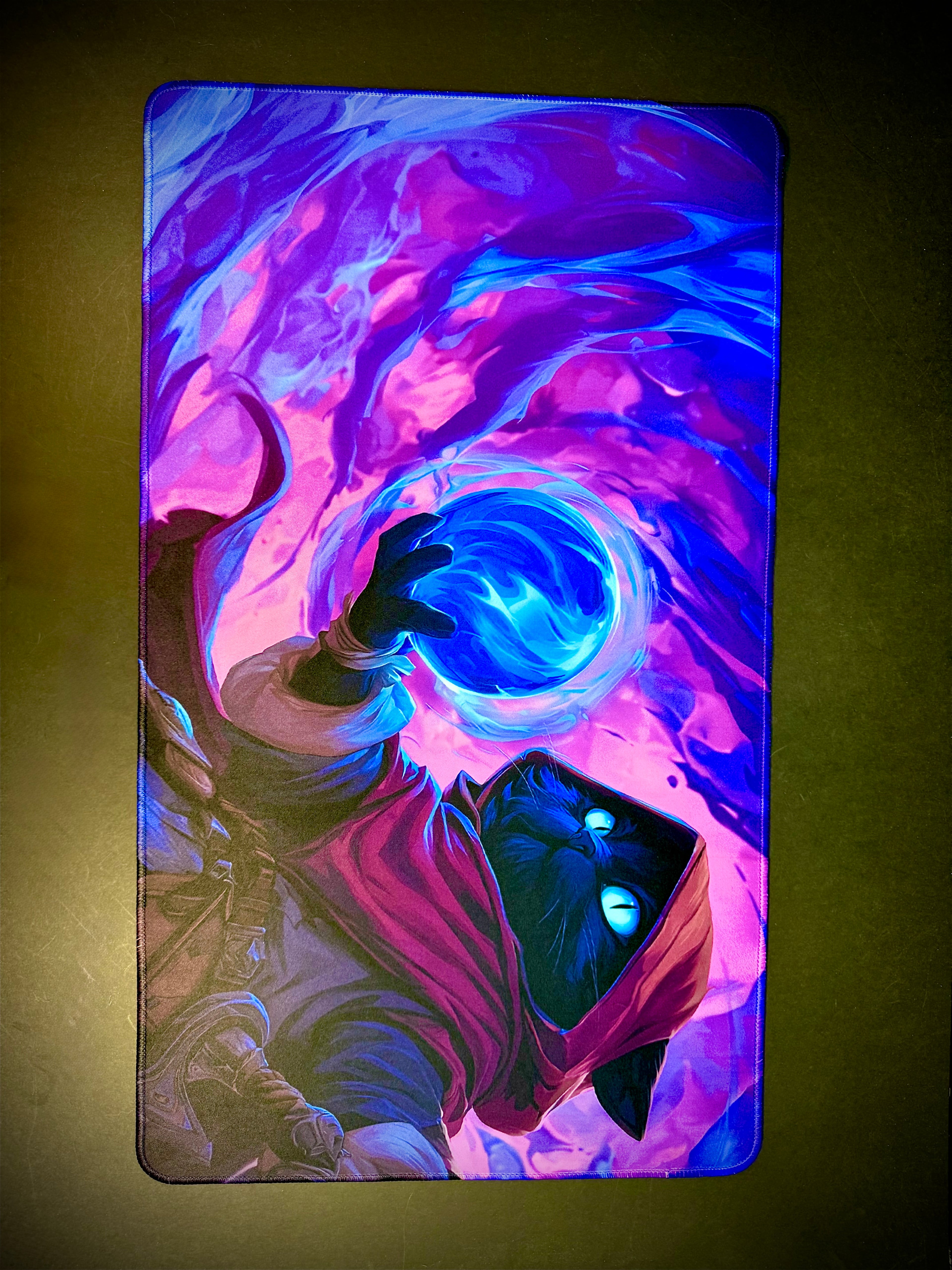 MTG Hooded Cat Trading Card Play Mat | Keyboard & Mouse Mat