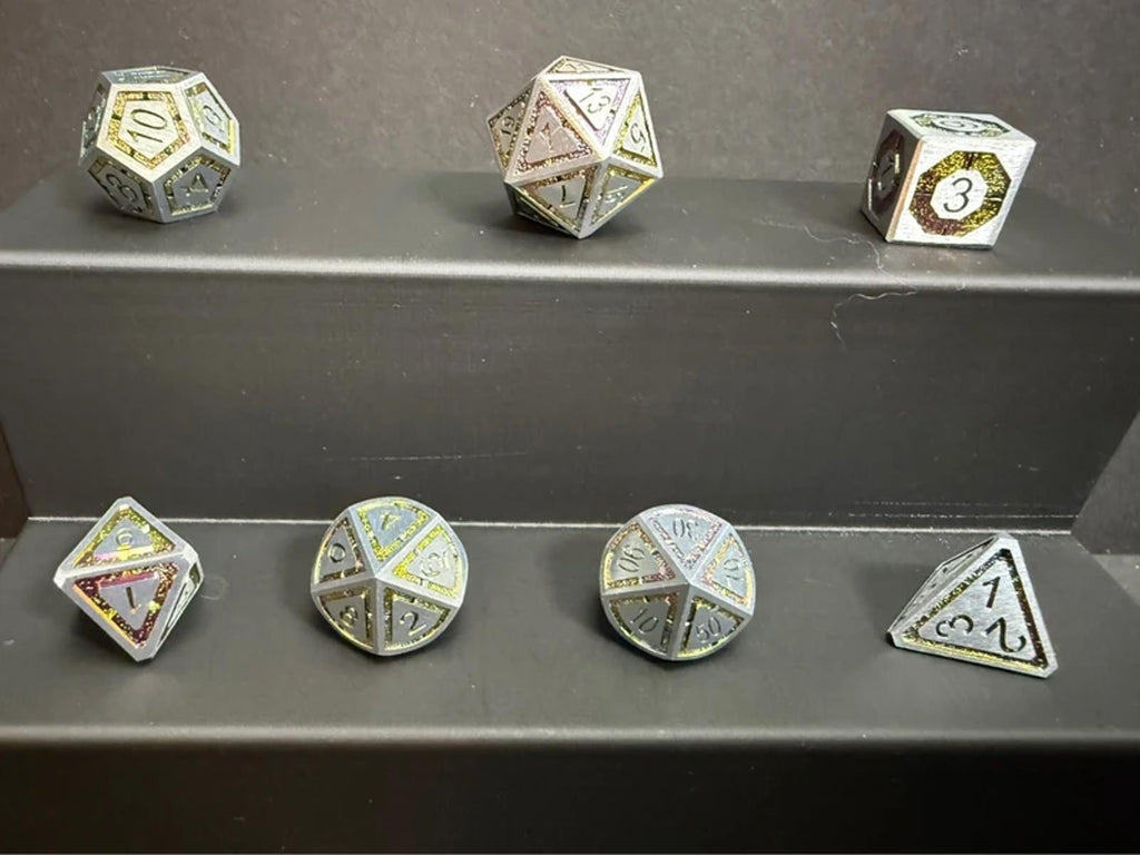 Colour Creative Solid Metal lined Dice Set 7PCS