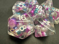 Fanroll 16mm Resin Poly Pearl Gradient: Purple/White/Teal Dice Set