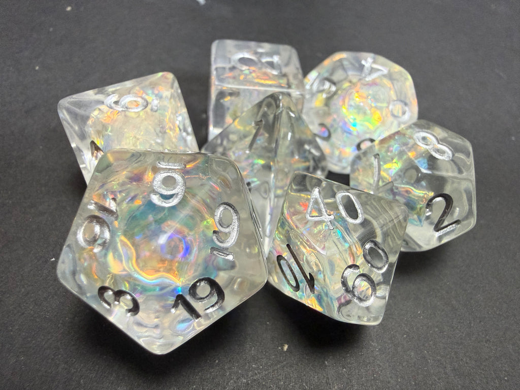 Fanroll 16mm Resin Poly Rainbow Frost Dice Set