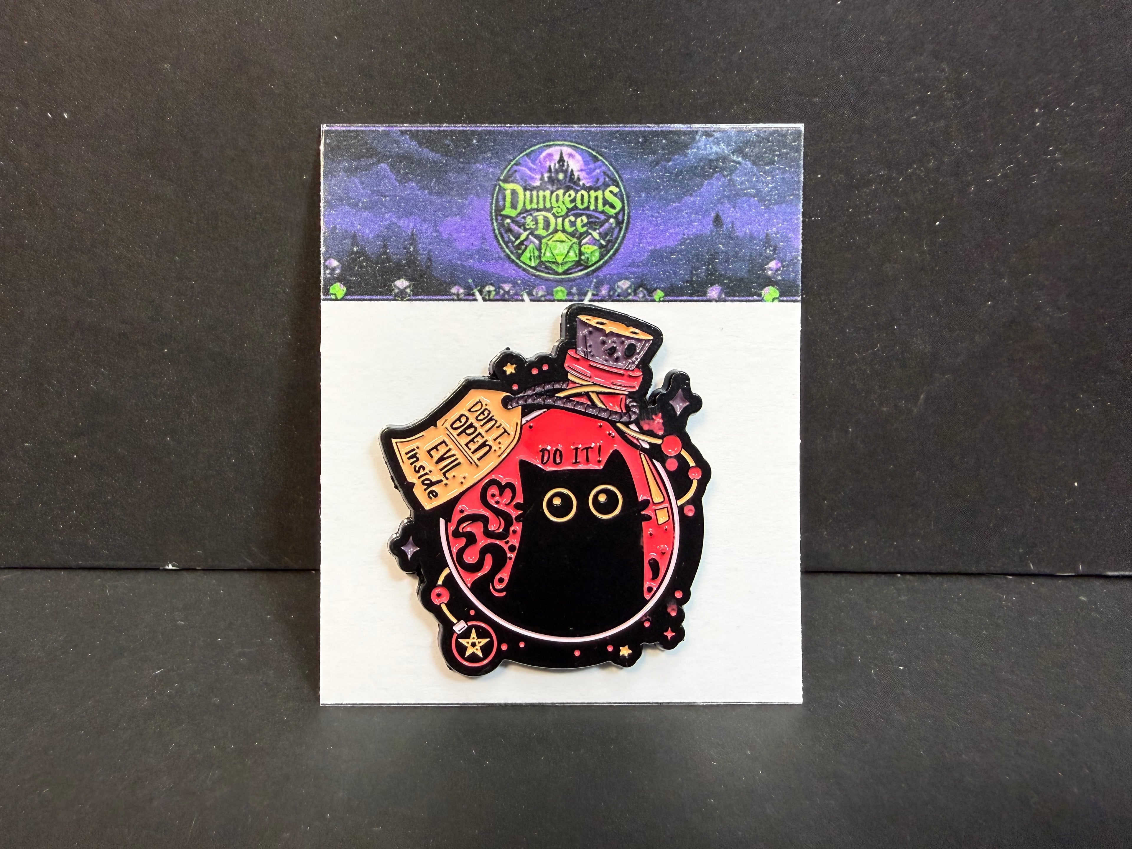 Evil Potion Cat Pin Badge