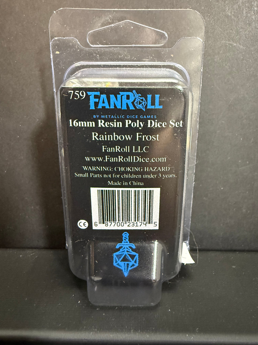 Fanroll 16mm Resin Poly Rainbow Frost Dice Set