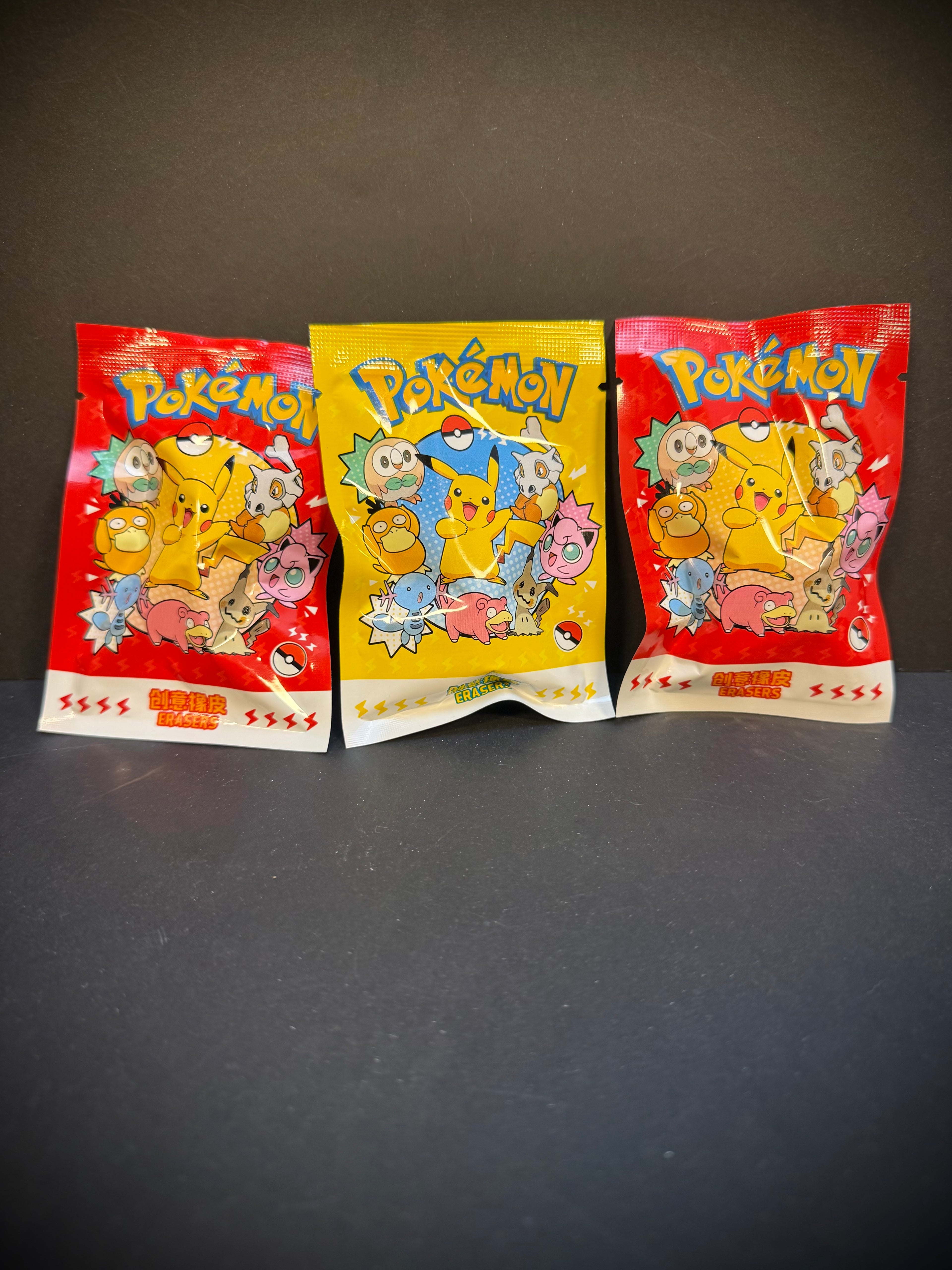 Pokémon Blind Bag Mini Erasers 3 Pack | Detach & Assemble