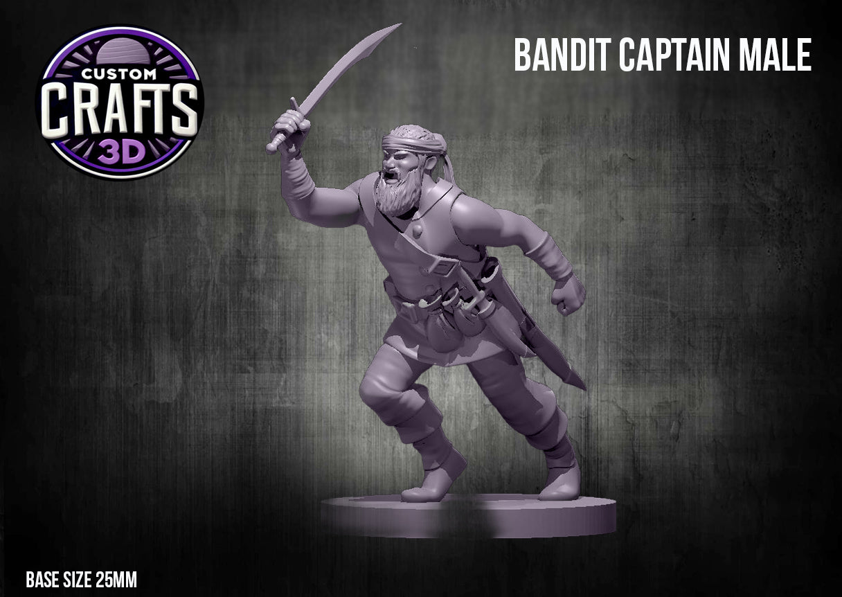 Bandit Captain Male 25mm Base