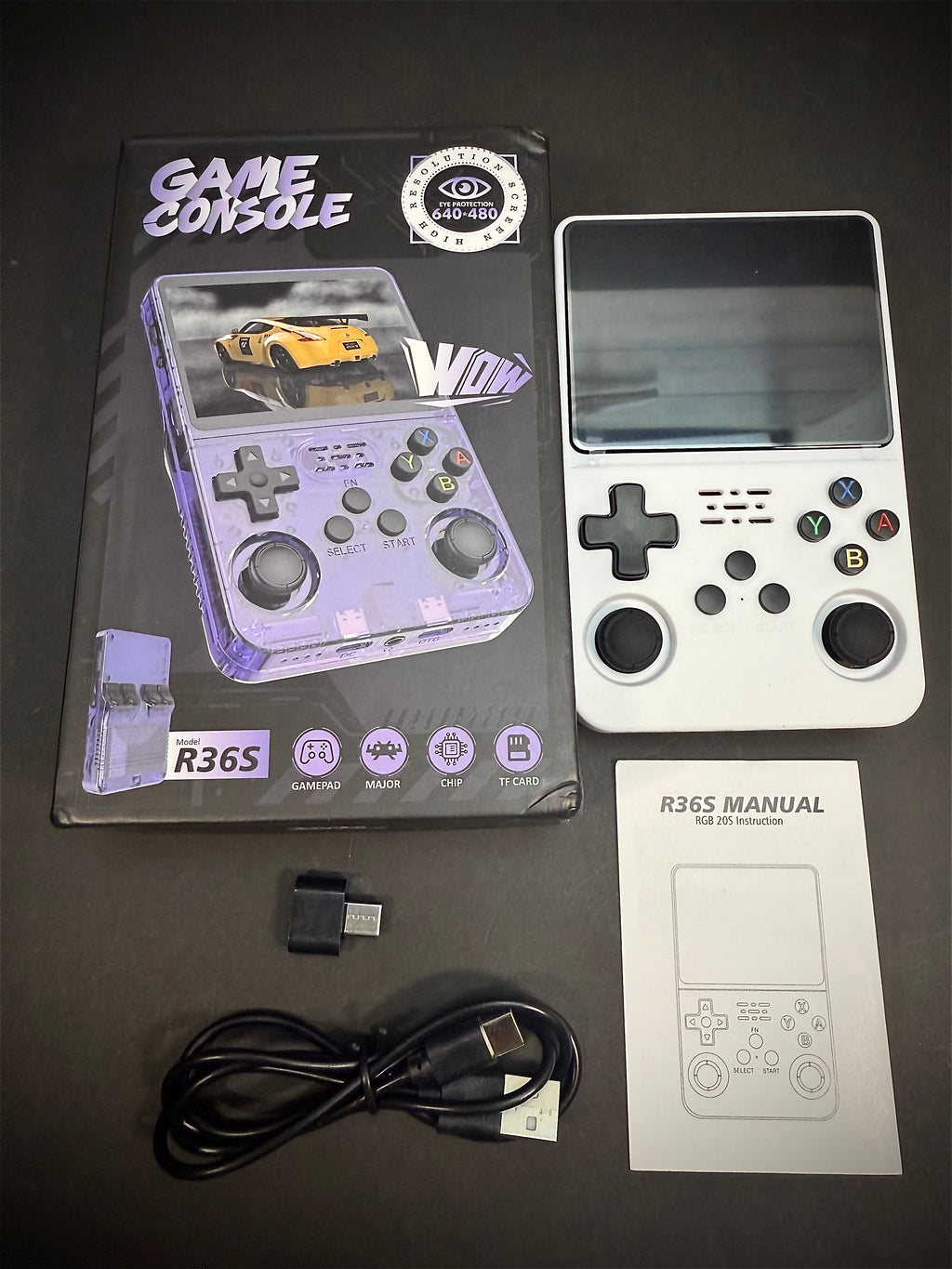 R36S Handheld Gaming Console 20,000+ Games 64GB Micro SD Card