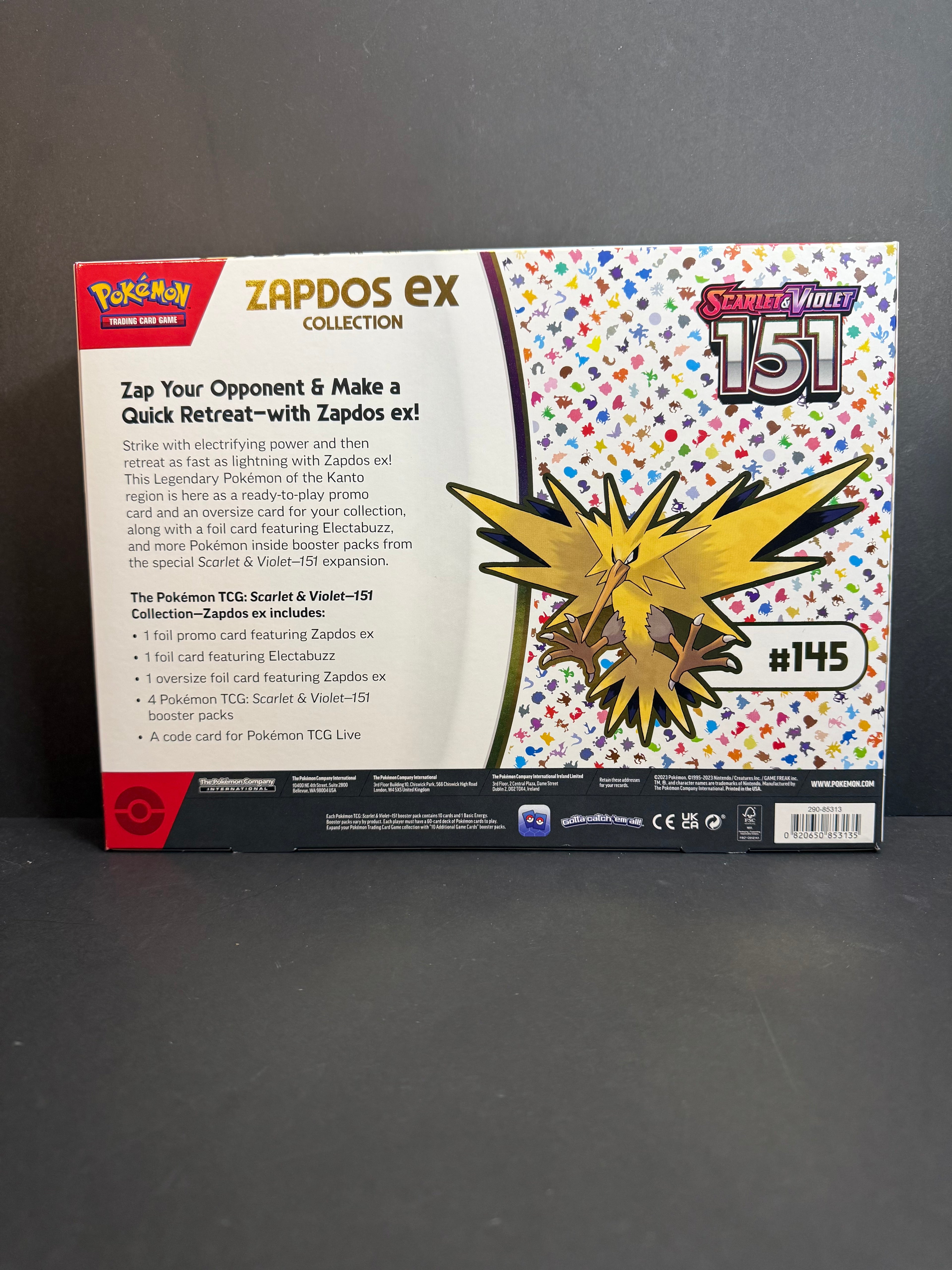 Pokemon Scarlet & Violet 151 Zapdos EX Box
