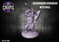 Dragonborn Barbarian Male with Maul 25mm Base