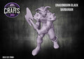 Dragonborn Black Barbarian 25mm Base
