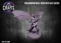 Dragonborn Male Bard with Axe Guitar 25mm Base
