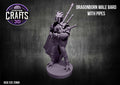 Dragonborn Male Bard with Pipes 25mm Base