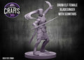 Elf Drow female Bladesinger with Scimitars 25mm Base
