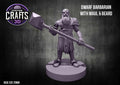 Dwarf Barbarian with Maul & Beard 25mm Base