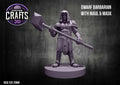 Dwarf Barbarian with Maul & Mask 25mm Base