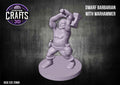 Dwarf Barbarian with Warhammer 25mm Base
