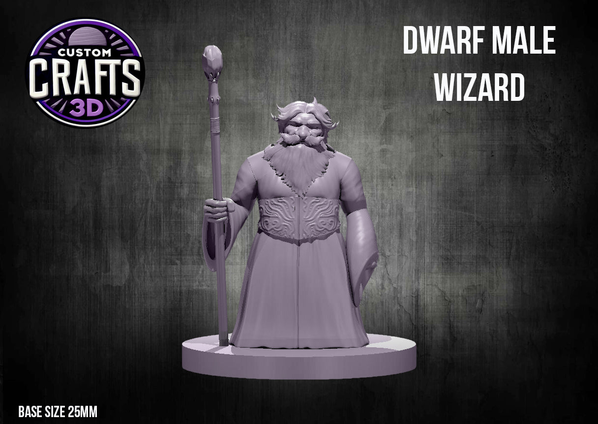 Dwarf Male Wizard 25mm Base