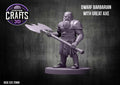 Dwarf Barbarian with Great Axe 25mm Base
