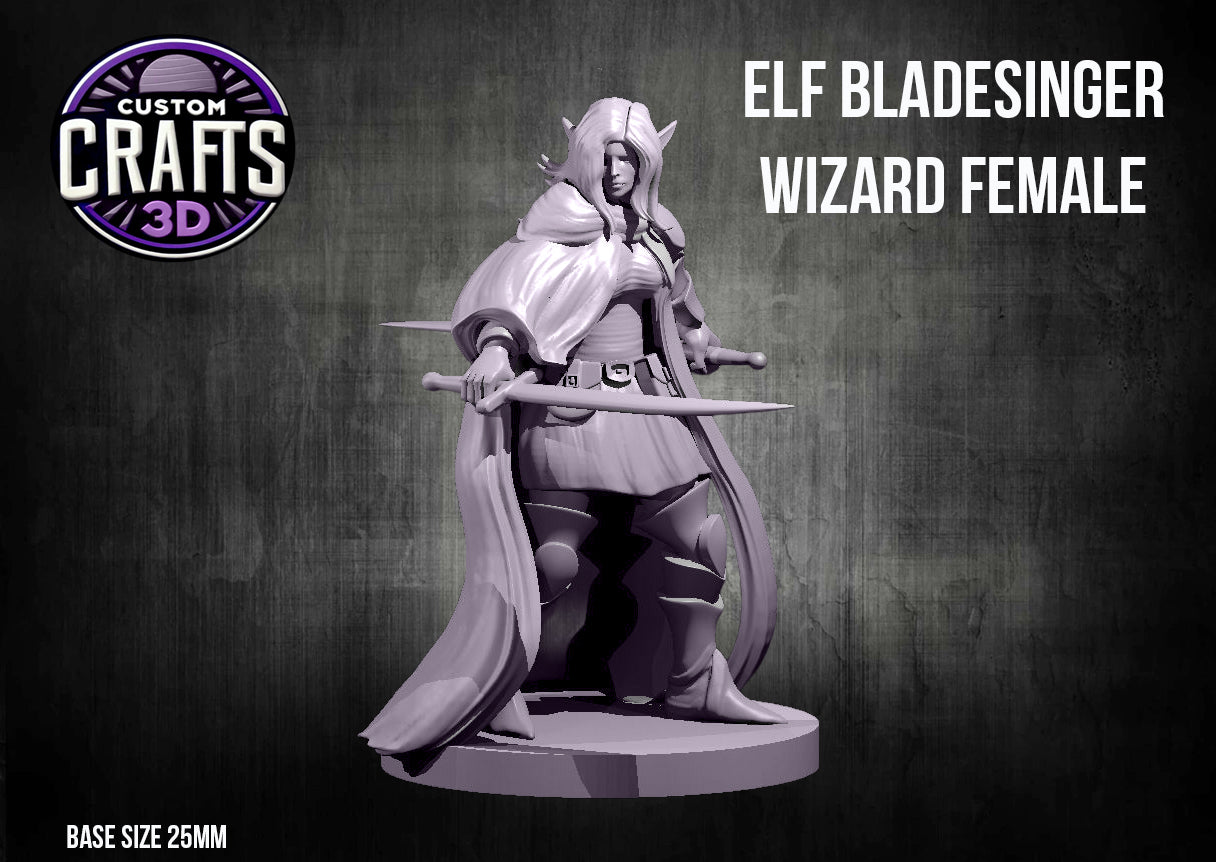 Elf Bladesinger Wizard female 25mm Base