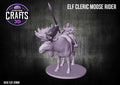 Elf Cleric Moose Rider 50mm Base