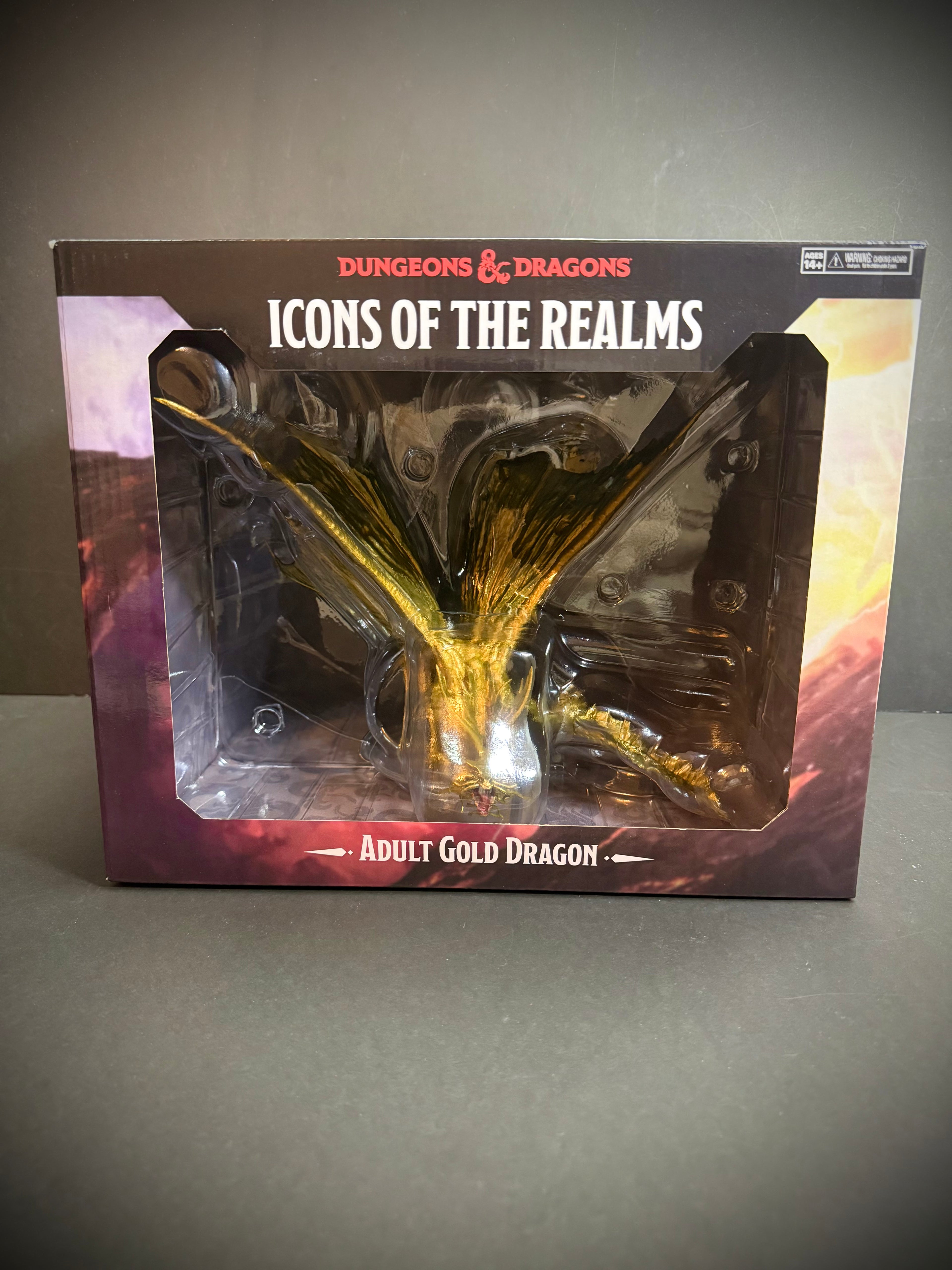 WizKids Dungeons and Dragons Icons of The Realms Adult Gold Dragon Figure Miniature