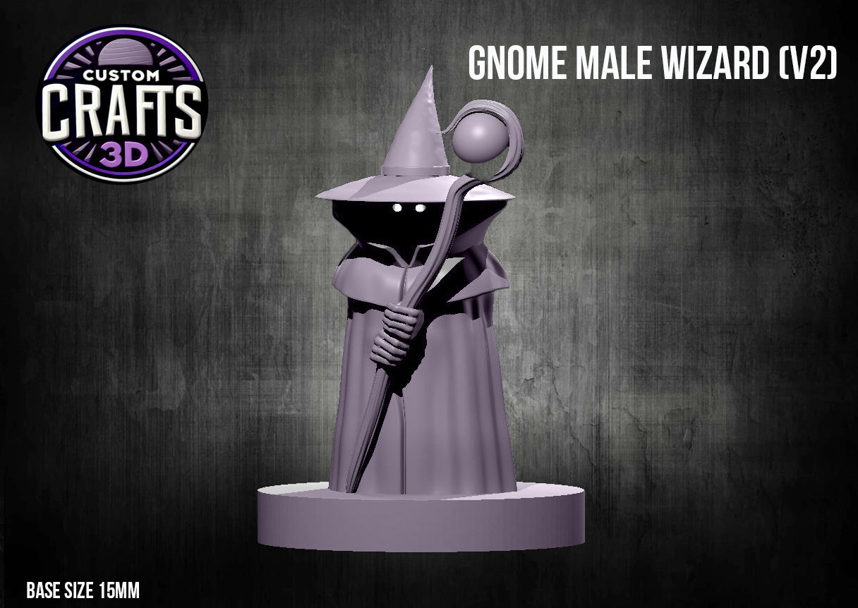 Gnome Male Wizard V2 15mm Base