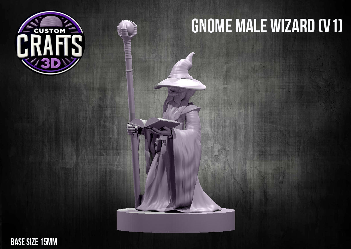 Gnome Male Wizard V1 15mm Base