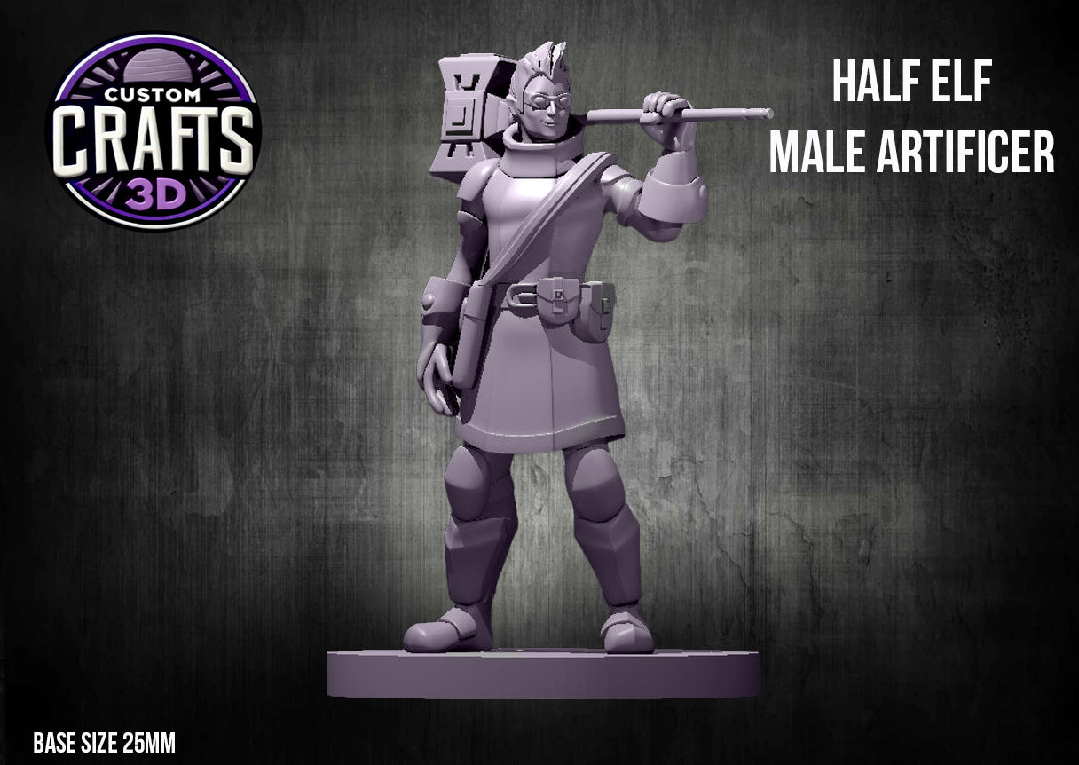 Half Elf Male Artificer 25mm Base