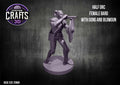 Half Orc Female Bard with Gong & Blowgun 25mm Base