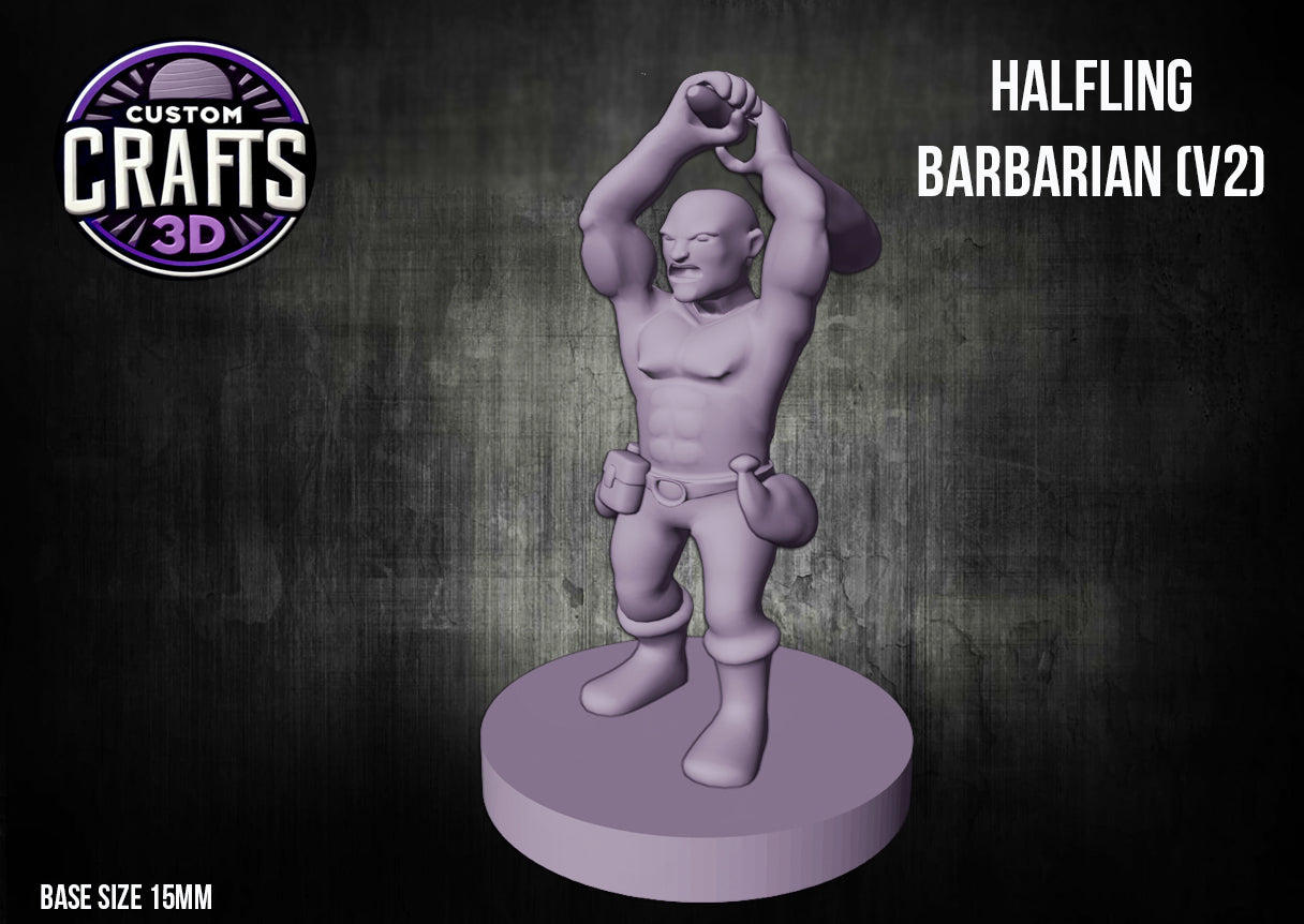 Halfling Barbarian V2 15mm Base