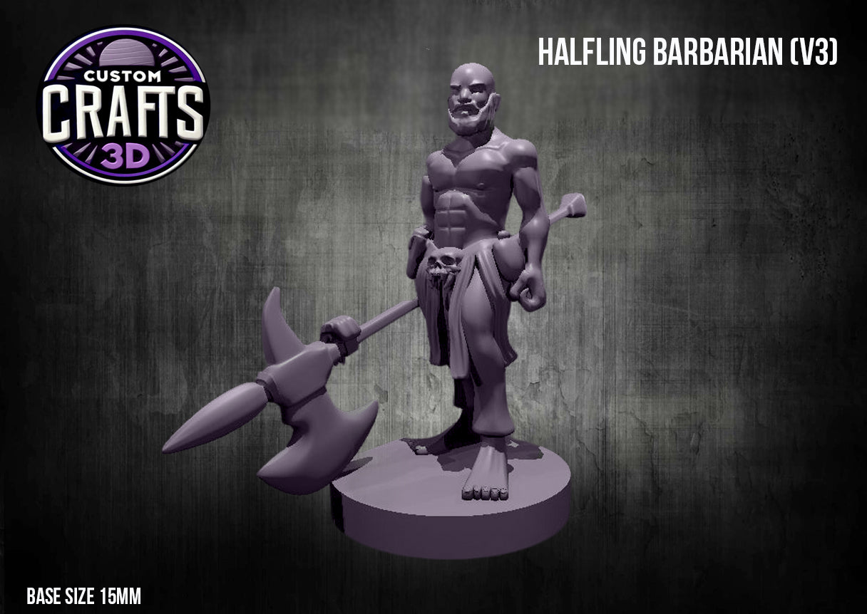 Halfling Barbarian V3 15mm Base