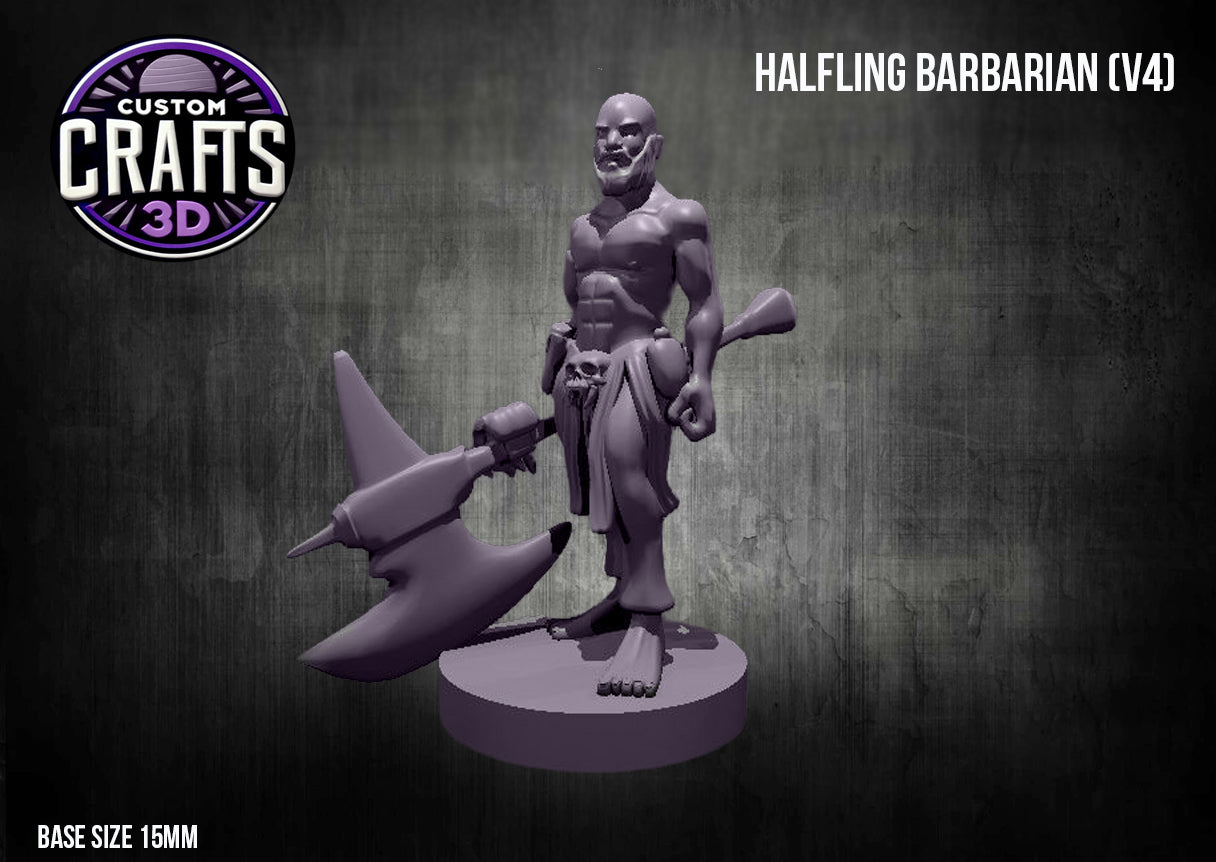 Halfling Barbarian V4 15mm Base