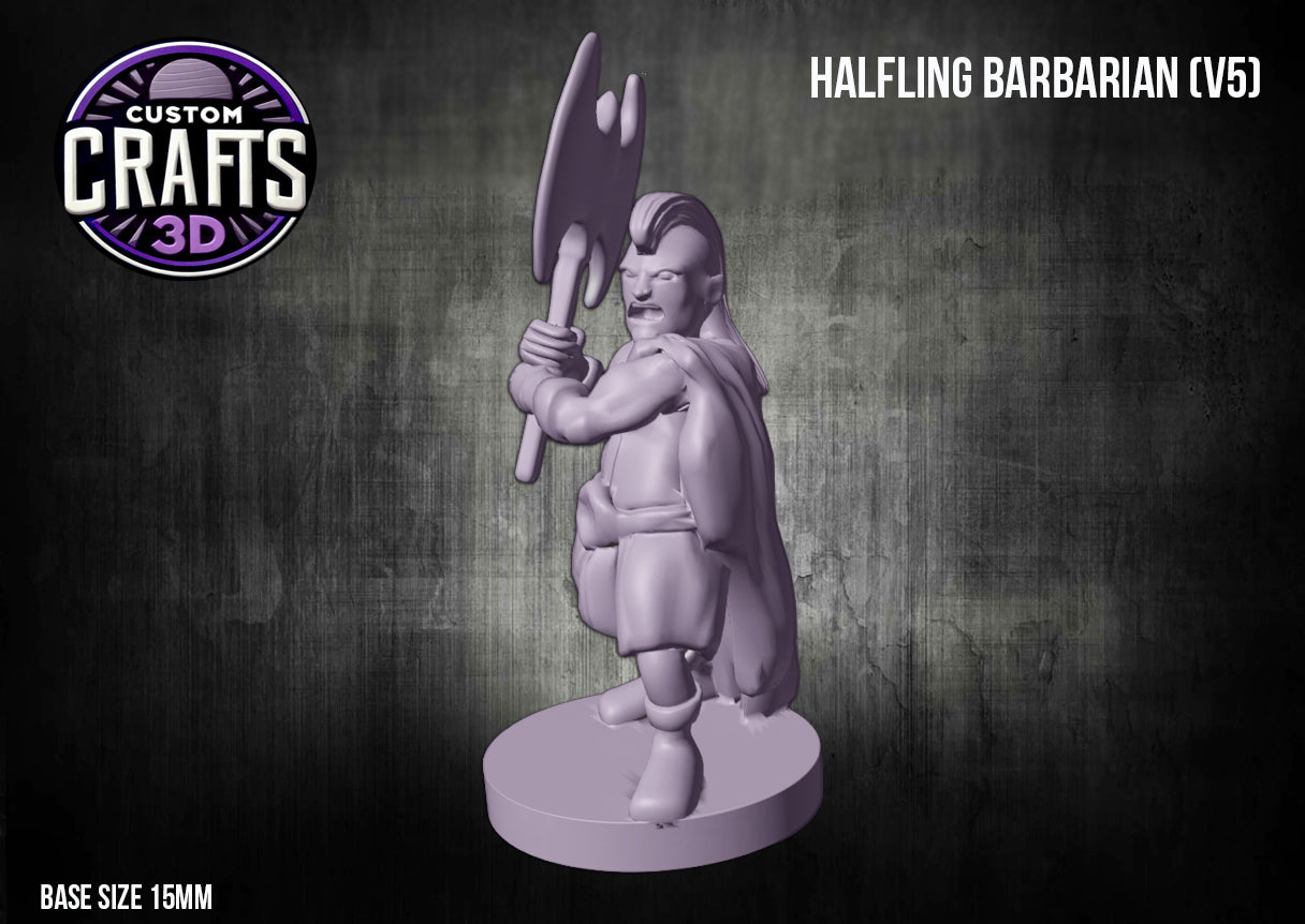 Halfling Barbarian V5 15mm Base