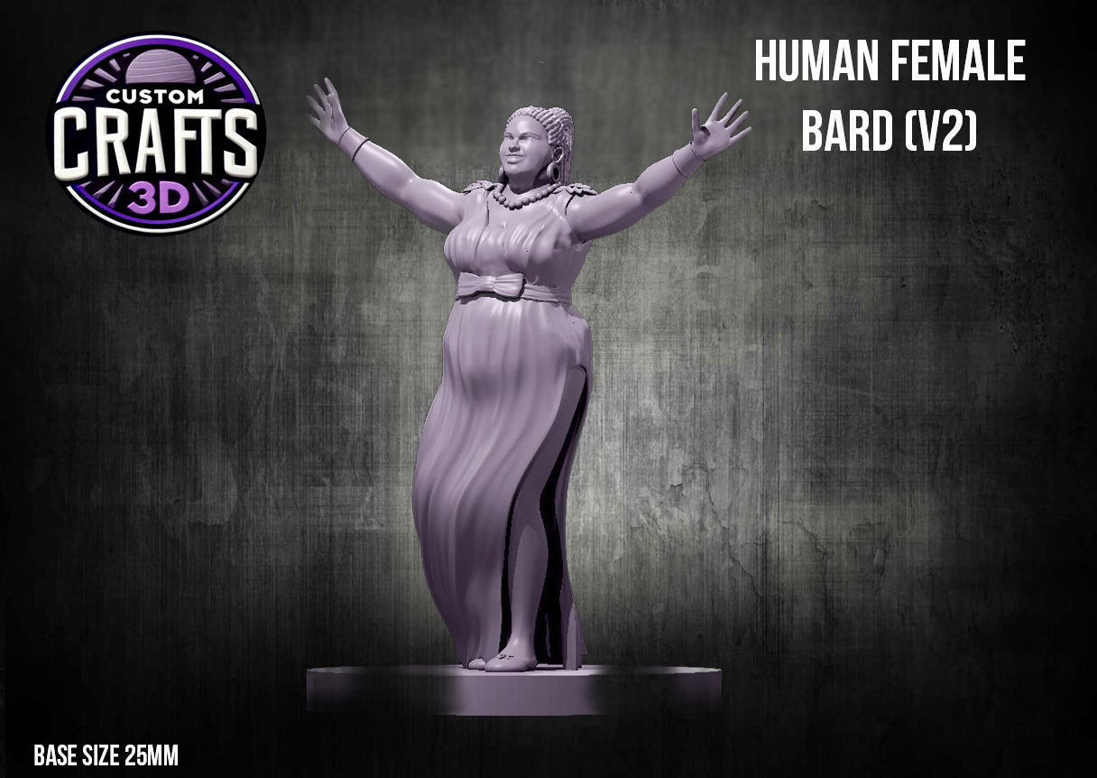 Human Female Bard V2 25mm Base