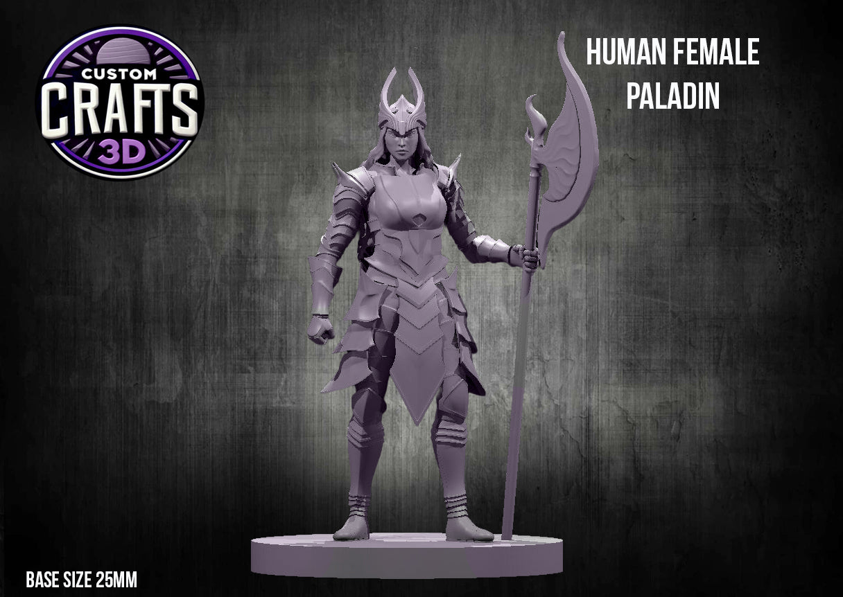 Human Female Paladin 25mm Base