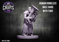 Human Homeless Male Bard with Tuba 25mm Base