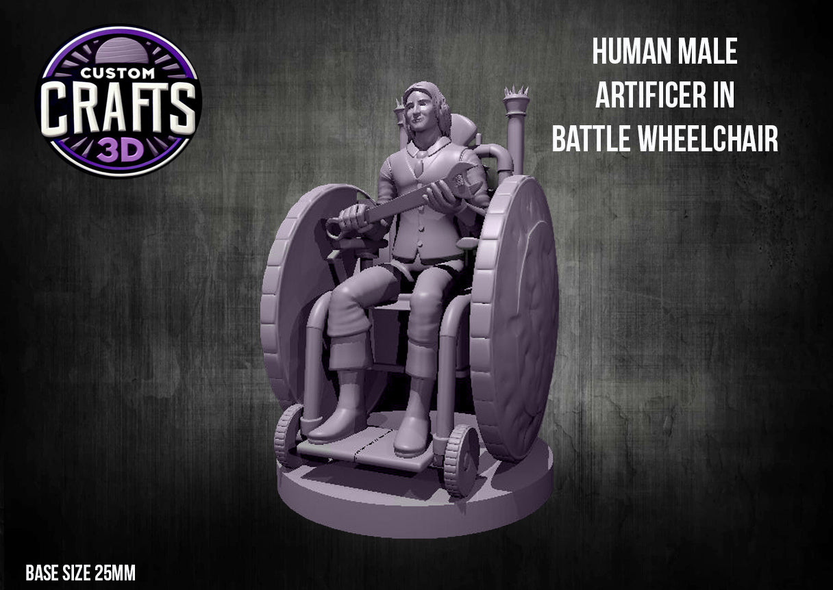 Human Male Artificer in Battle wheelchair 25mm Base