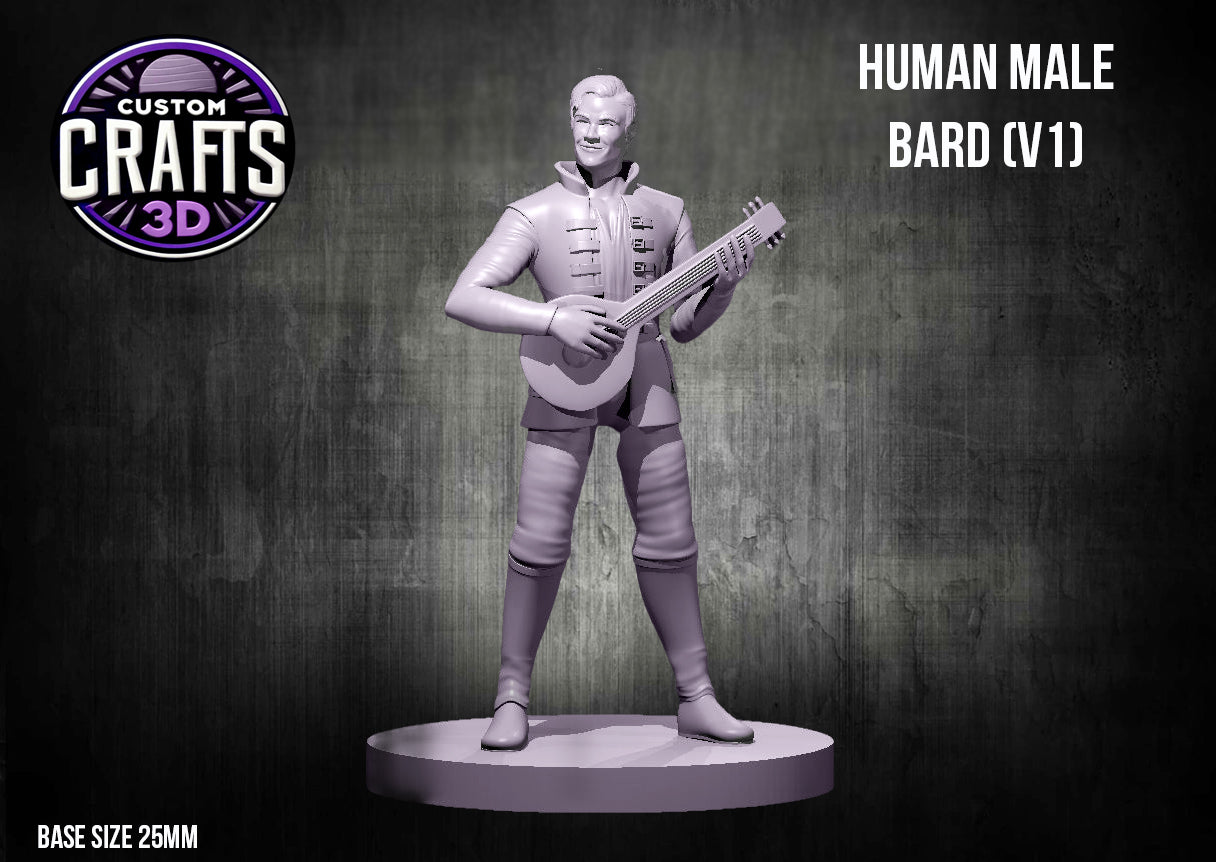 Human Male Bard V1 25mm Base