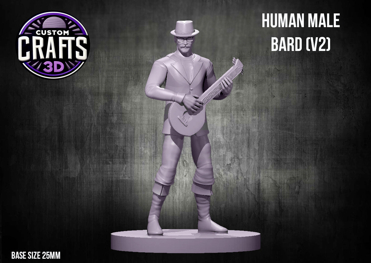 Human Male Bard V2 25mm Base
