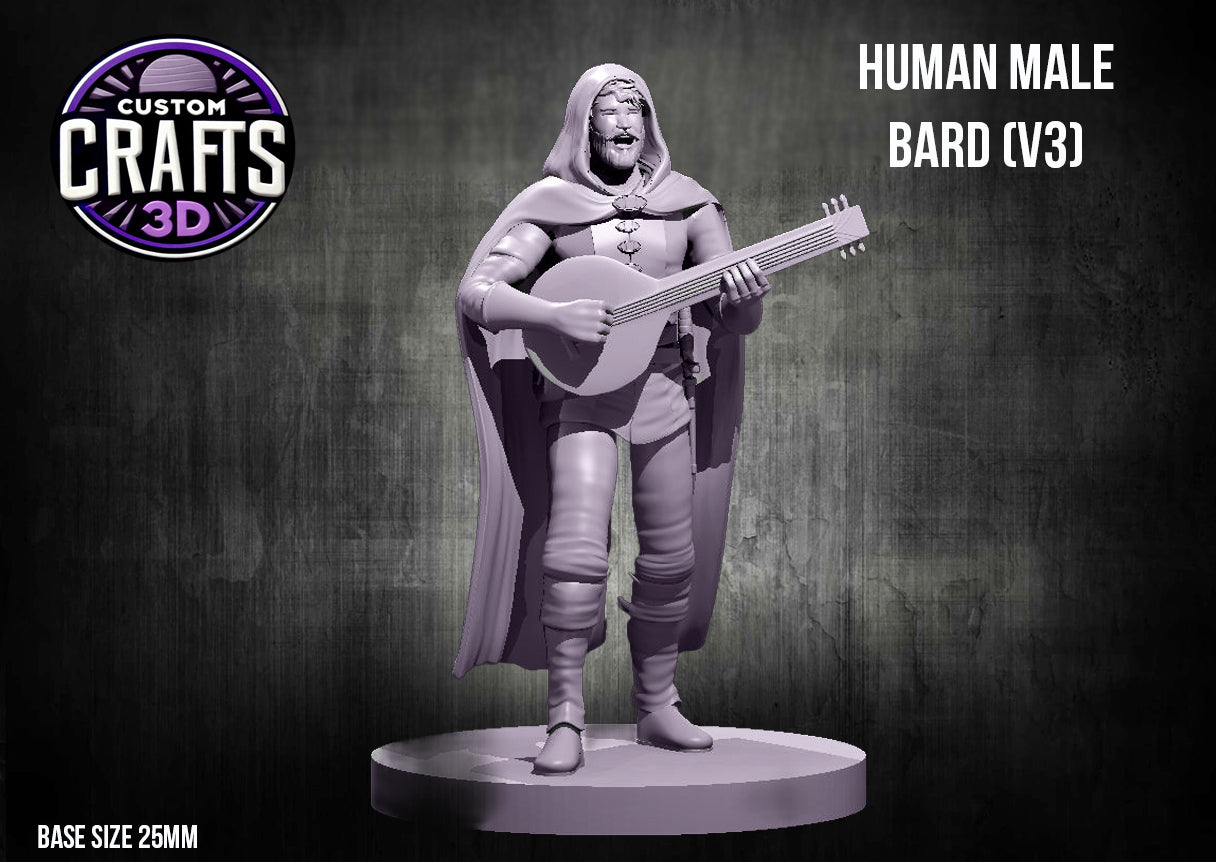 Human Male Bard V3 25mm Base
