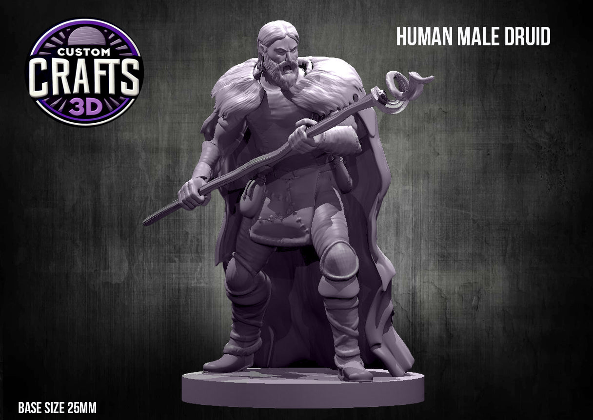 Human Male Druid 25mm Base