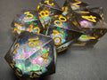 Black Liquid Core Sharp Edge Resin Dice Set 7PCS